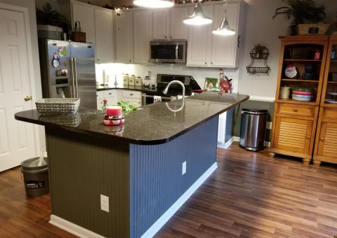 A new renovated kitchen with granite tabletop